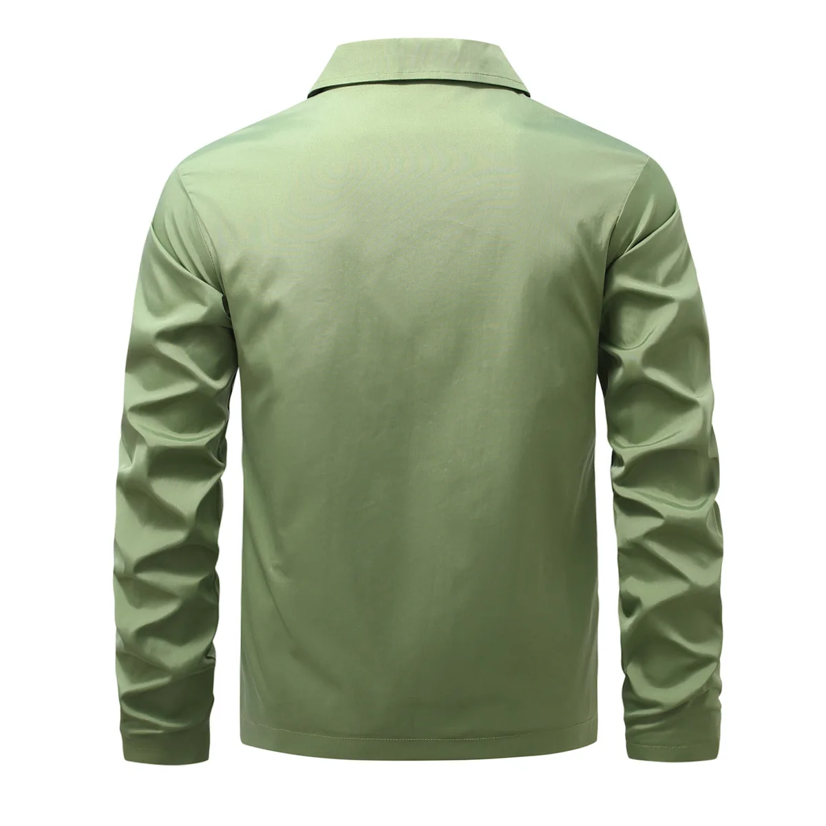 Frühling und Herbst Neue Baseball-Kragen Kurze Lose Einfarbige Jacke Herren Business Casual Dünner Mantel Trend – Detail 8