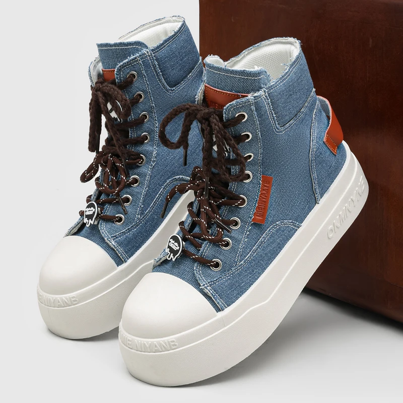 2027 Fashion Men Canvas Shoes Autumn High-Top Casual Shoes for Men Non-Slip Male Sneakers Flat Tenis Shoes Zapatillas Hombre