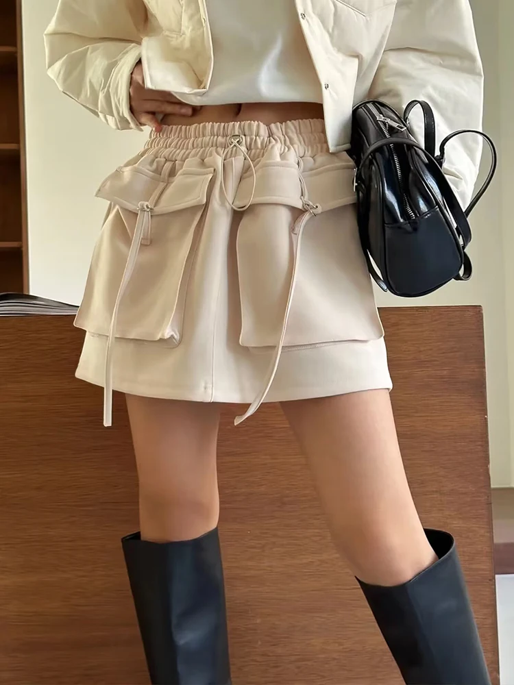 

Y2K Women Streetwear Chic Pockets Skirts 2023 Summer Fashion Ladies Stylish High Waist Loose Skirt Vintage Female Sweet