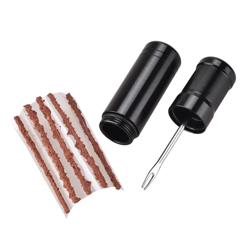 For Fixing Puncture Flat Road MTB Bicycle Bike Tubeless Tire Repair Kit Slug Plug Stopper Rubber Bacon Strips and Insertion Tool