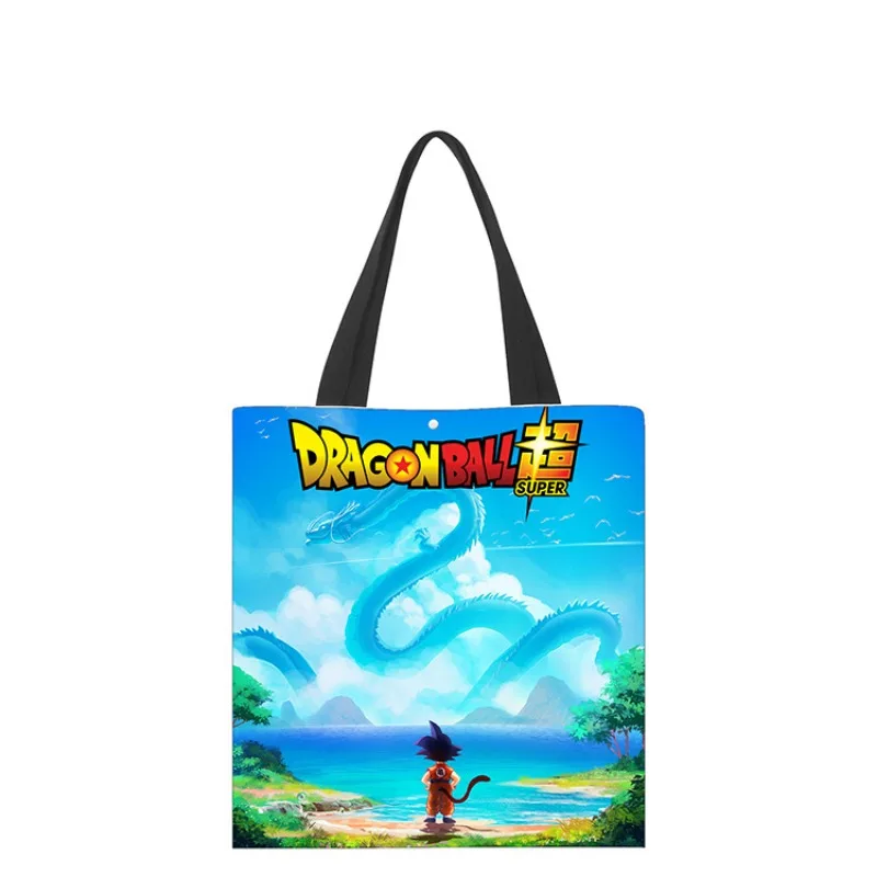 New Dragon Ball Tote Men\'s Canvas Bag Son Goku Large Capacity Shoulder Bag Student Bag Eco Bags Women\'s Reusable Shopping Bags