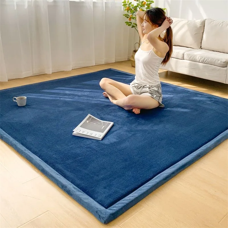 3CM Thick Japanese Style Coral Fleece Velvet Carpet Camel Bed Mat Living Room Rug Baby Crawling Mat Bedroom Soft Mattress