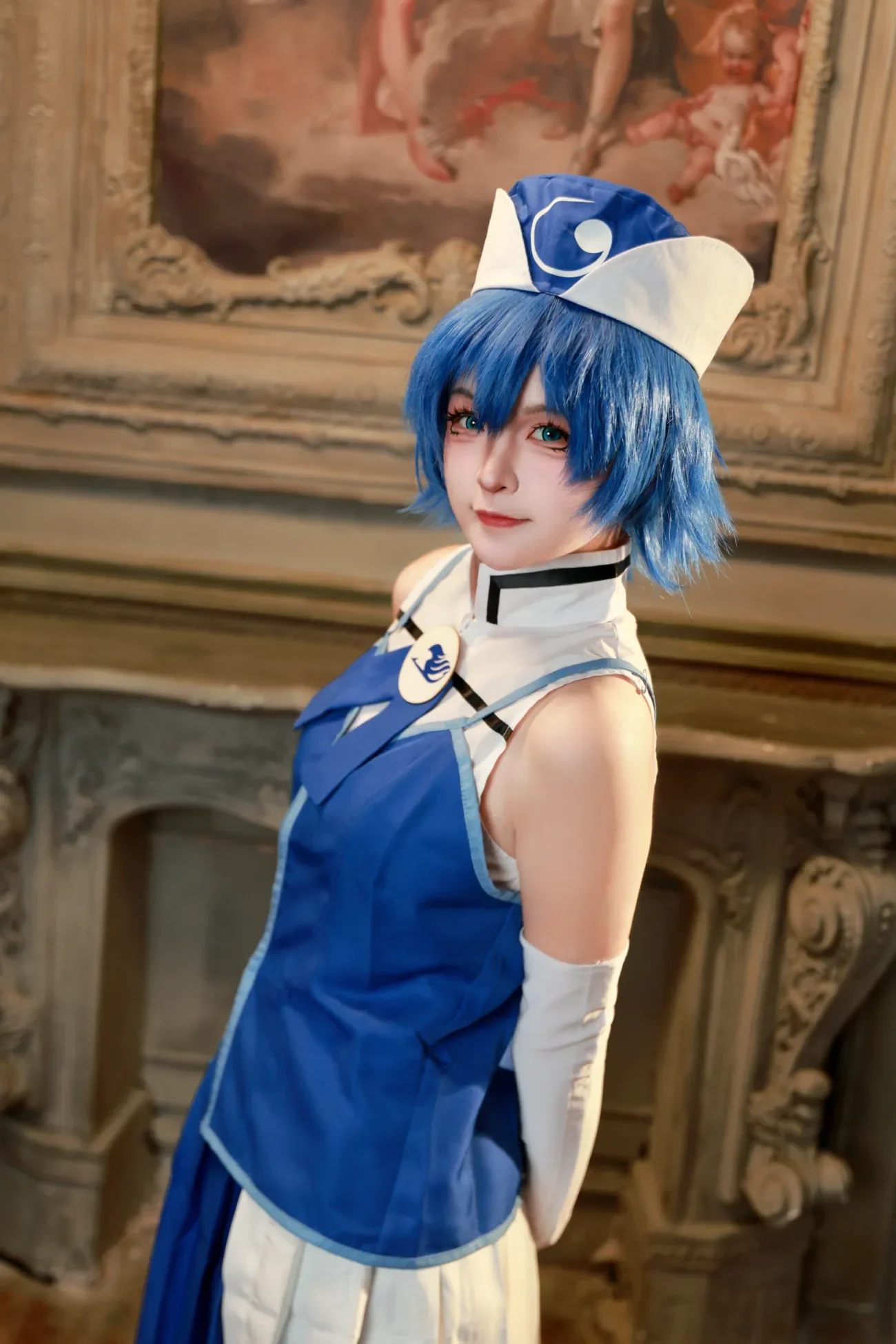 Anime Rain Woman Juvia Lockser Cosplay Costume Phantom Lord Member Uniform Women Strappy Jacket Vest Skirt Outfit For Halloween view 3