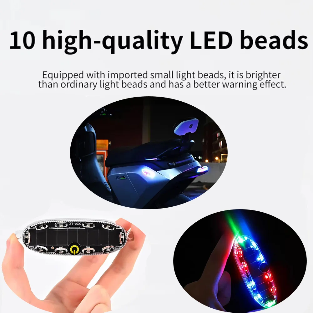 

Автоматическая защита от столкновений, бесплатный дыхательный фонарь, мотоцикл, автомобиль, дрон, грузовик, велосипед, светодиодный хвостовой мигающий свет, солнечный предупредительный световой сигнал