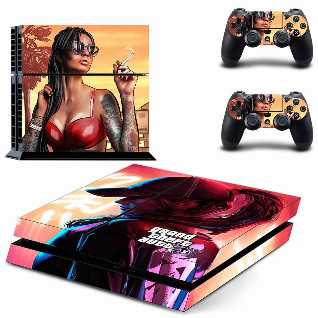 Grand Theft Auto VI GTA 6 PS4 Skin Sticker Decal Cover For Console & Controller PS4 Fat Skins Vinyl