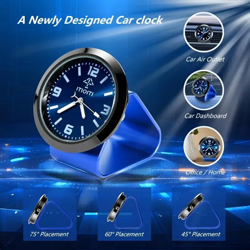 

Font Luminous Decoration Car Clocks Mini Quartz Analog Car Dashboard Clock, High-end Car Specific Mini Clock Luminous Font Displ