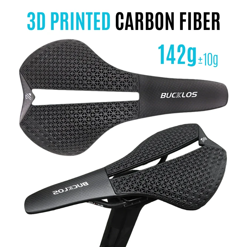 

BUCKLOS Ultralight Bike Saddle Carbon 3D Printed Speed Racing Seat Hollow Mountain Cycling Seat Cushion Road Bike Saddle Part