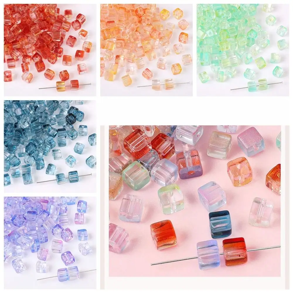 

Glass DIY Beads with Sugar Cubes 7mm Transparent Handmad Beading Materials Octagon Design Sugar Cube