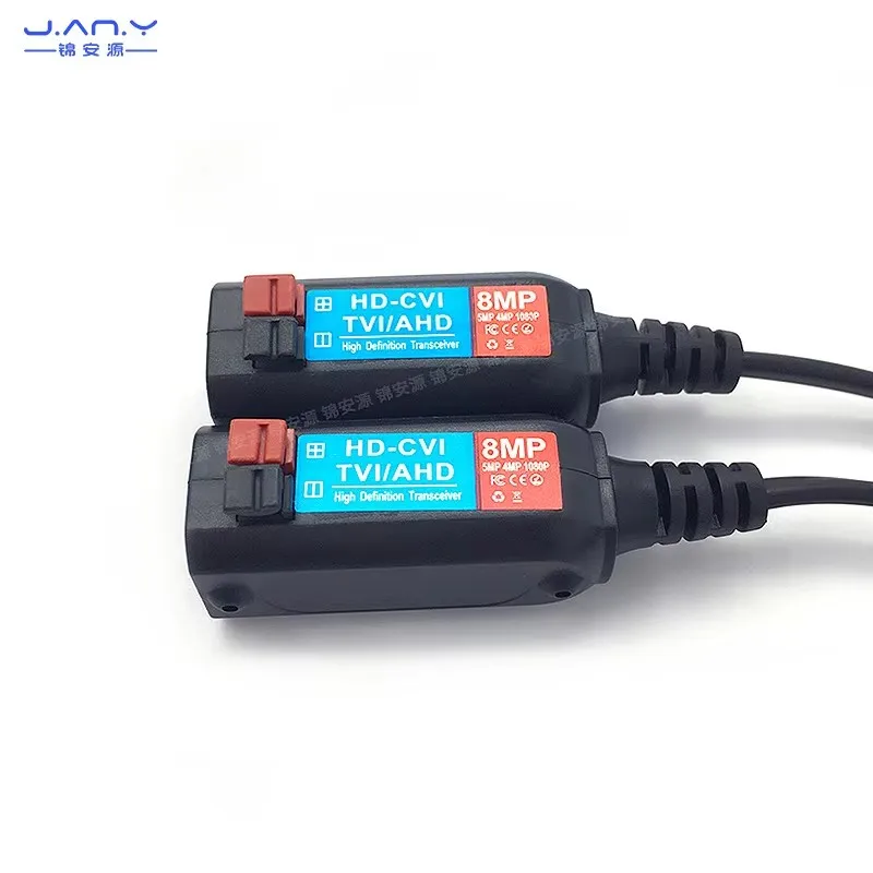 8mp twisted pair transmission network cable to BNC connector video monitoring coaxial passive HD signal extender