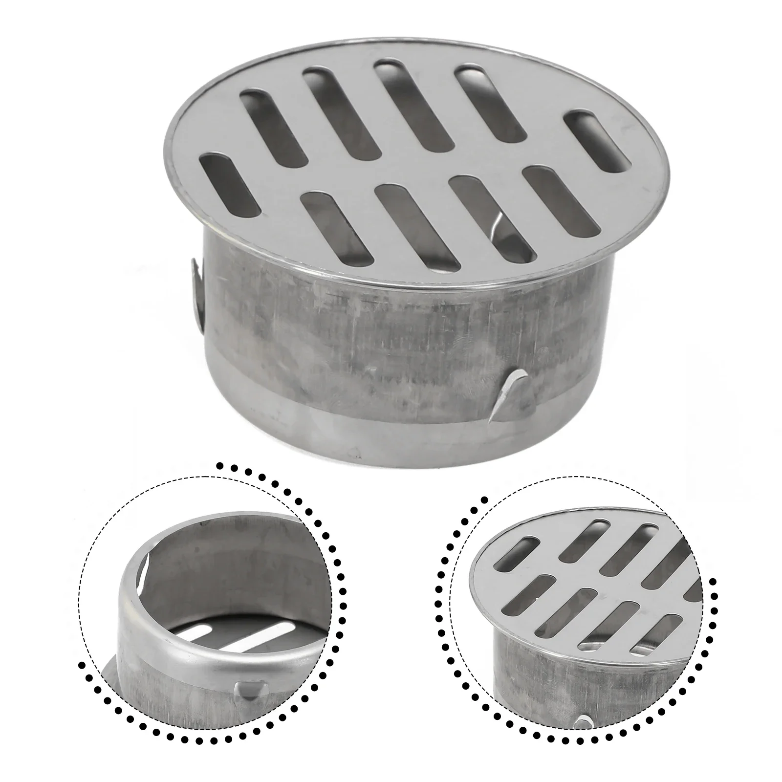 Stainless Steel Balcony Drainage Roof Round Floor Drain Cover Rain Pipe Cap Hoem Floor Drain  Drain Pipe Floor Drain ﻿