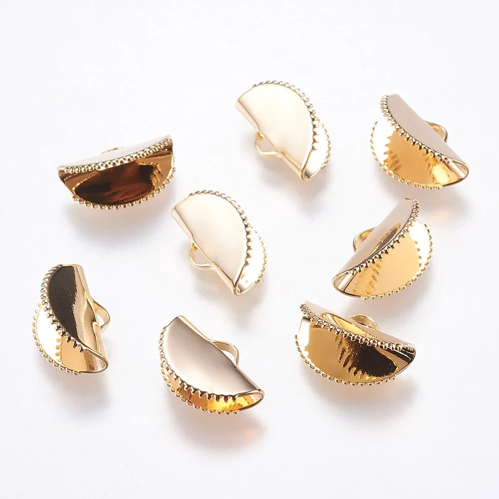 

5шт латунная лента обжимные концы полукруг 10х15мм Отверстие: 1х3мм