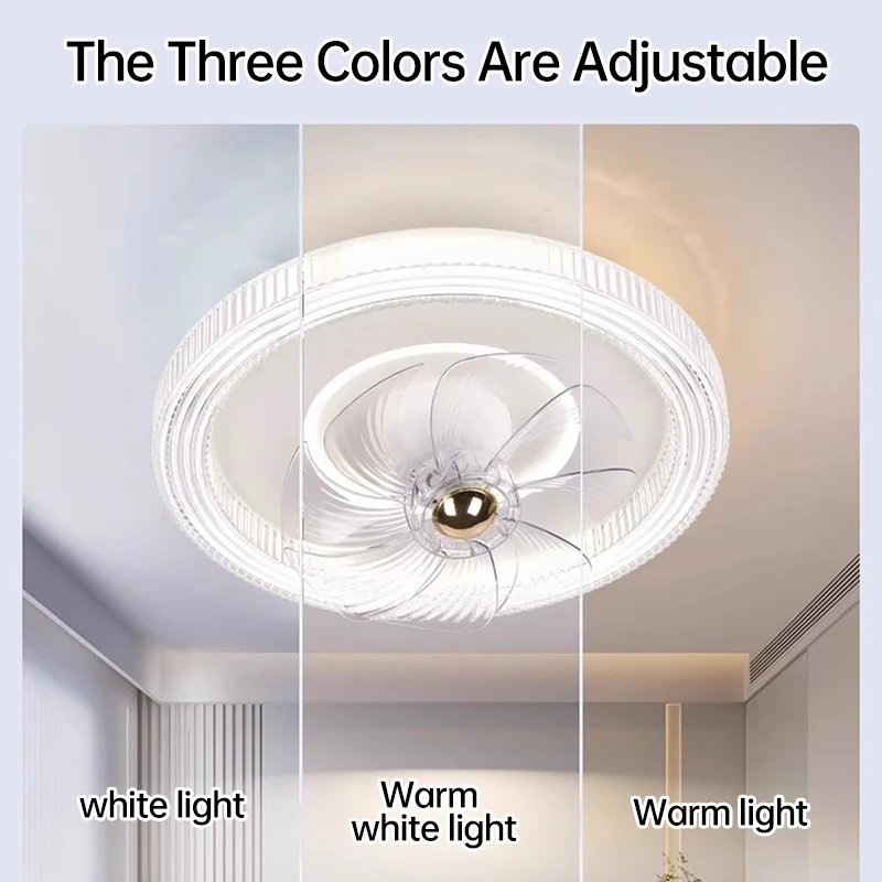 New Bedroom Lighting 360 Degree Silent Shaking Head Electric Fan 220V Pink Blue Gray Living Room Home Decor Ceiling Fan Lamp