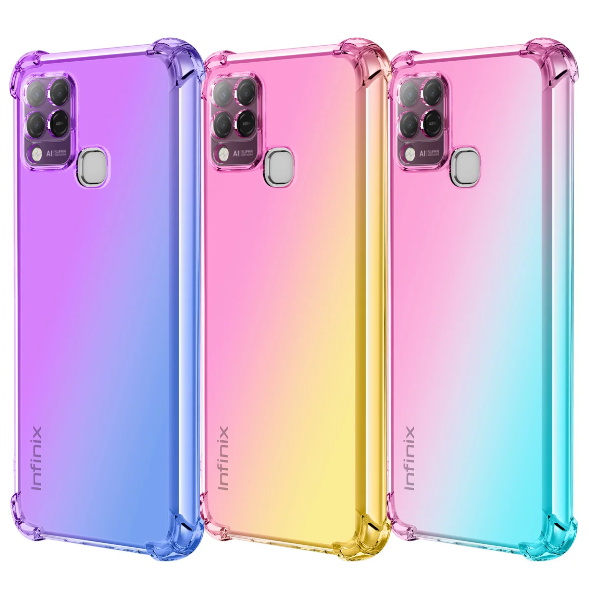 

Luxury Gradient Shockproof Case For INFINIX Hot 12 10 10T 10S 11S NFC 11 Note 11 12 Pro S Mart 5 Zero X Pro NEO Shockproof Funda
