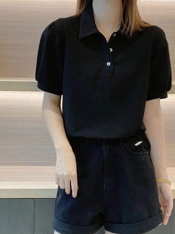 

Casual Cotton Ne ort Sve T-irt Women's Large Size Design Sensation ular Korean Sle Summer Faion Top