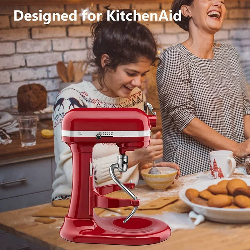 

【Hot Cake】2X Dough Hook For Kitchenaid 5QT Lift And 6QT Stand Mixer, Mixer Dough Attachment, Dishwasher Safe