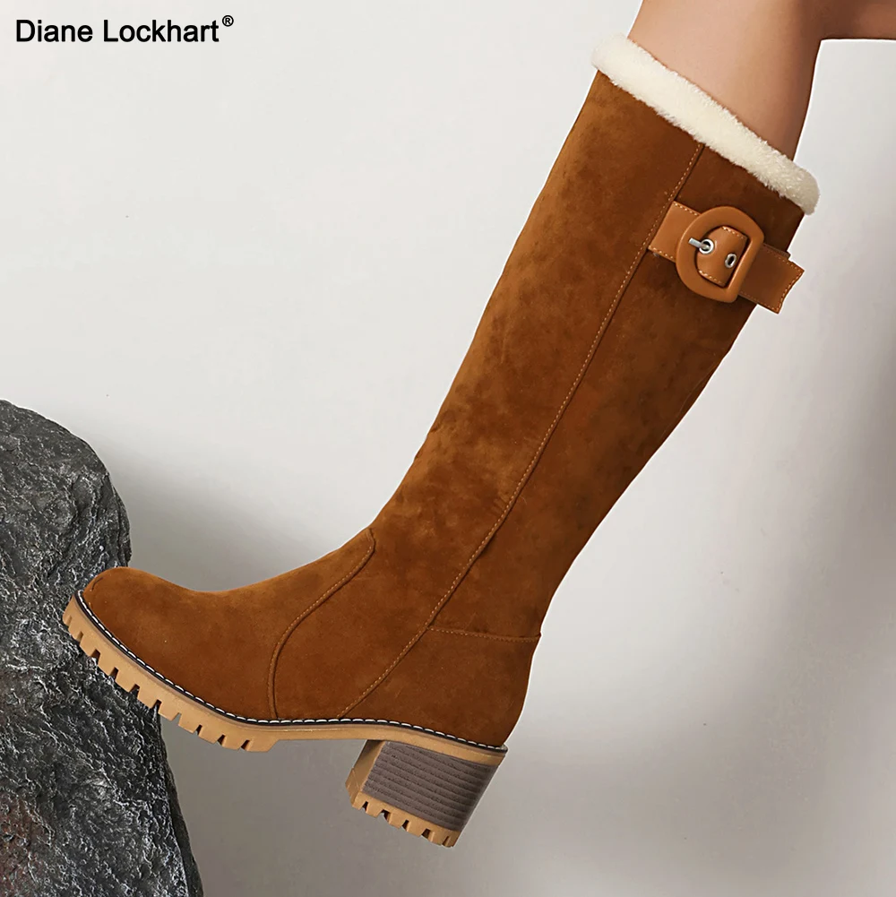 

Winter Women Shoes Round Toe Long Boots Sexy Woman Motorcycle Booties Platform High Heels Knee High Boots Women Snow Botas