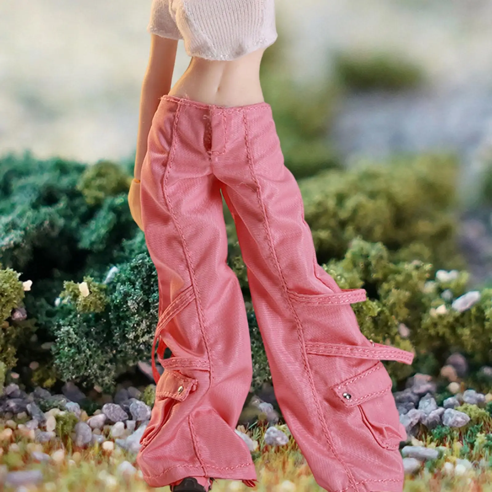 

1:12 Cargo Pants Gift Decoration Cloth Cosplay Pretend Play Photo Prop Stylish Doll Costume Mini Trousers Action Figure Clothes