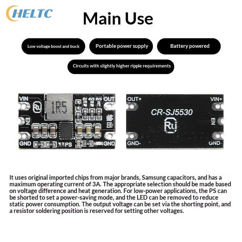 1PCS NEW DC-DC Boost Module 1.8-5.5V To 3.3V 4.2V 5V 3A Adjustable Output Low Ripple Step Up Step Down Constant Voltage Module