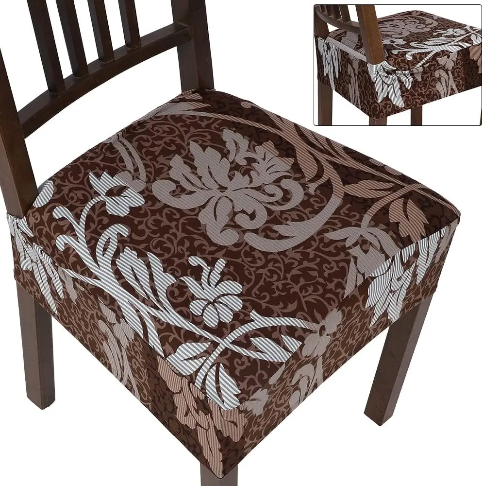 

Stretch Dining Chair Seat Covers Set Of 6, Soft Removable Washable Seat Covers For Dining Chairs, Dining Room Seat Cover