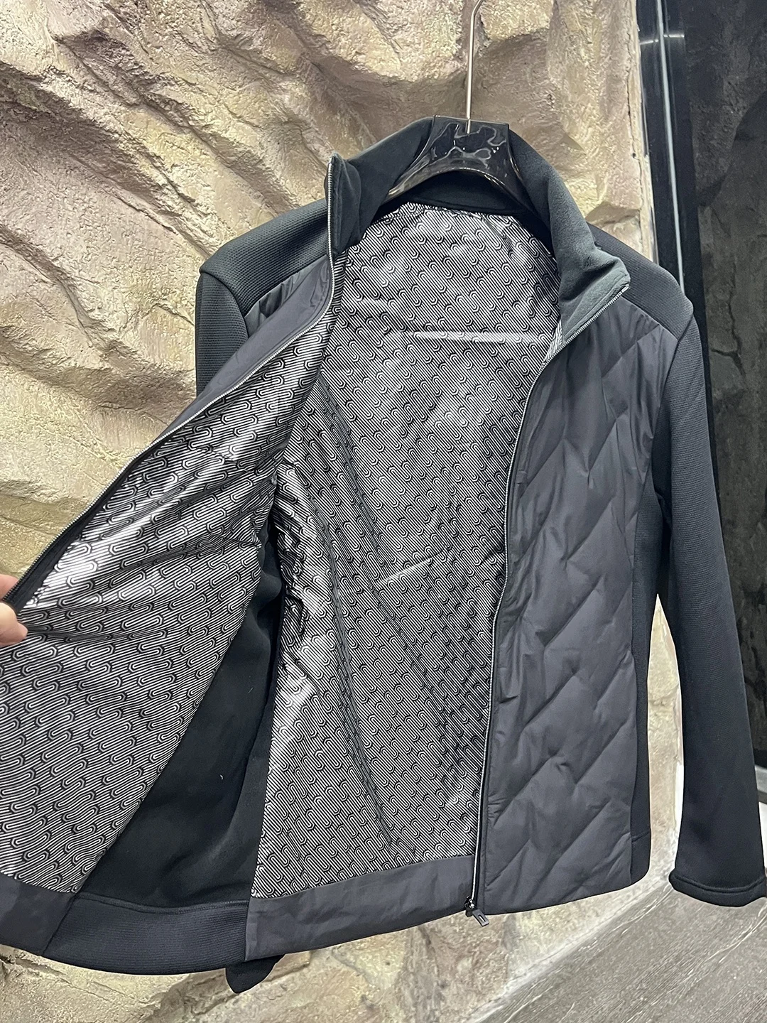 aphene Tech Lightweight Men's Down Jaet 90 Du Down Stand Collar Calor Outdoor Sle Ajuste regular Fechamento com zíper Long Sl...