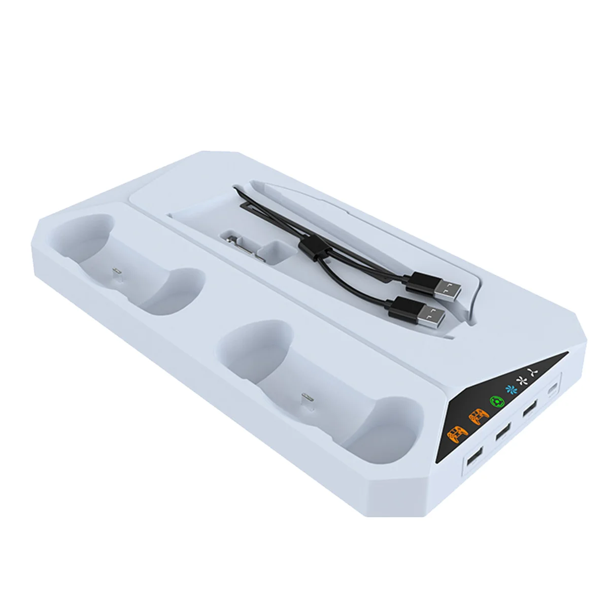 POP-lFor PS5 Slim وحدة التحكم الرقمية الضوئية مقبض قاعدة التبريد المزدوج لرسو السفن سماعة الرأس