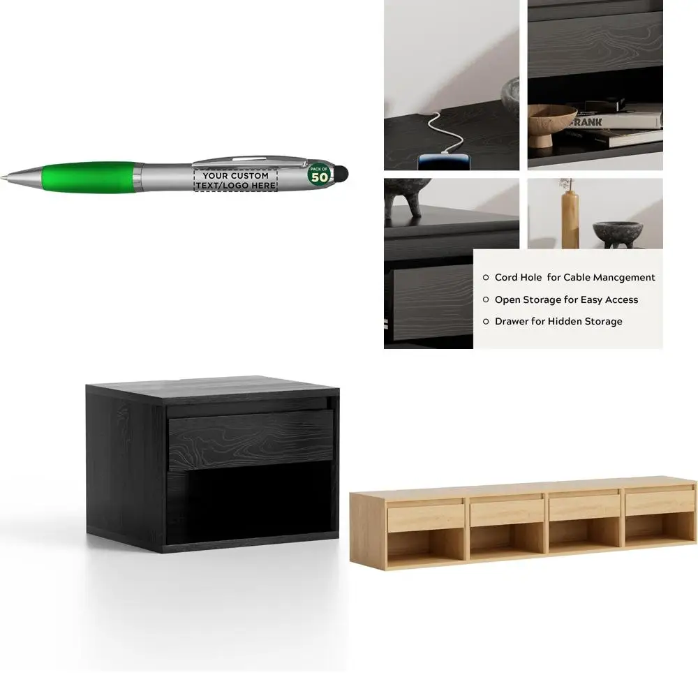 

Customized Bulk Ballpoint Pens Set of 50 with Stylus - Black Ink, Ideal for Office, School, Business Use