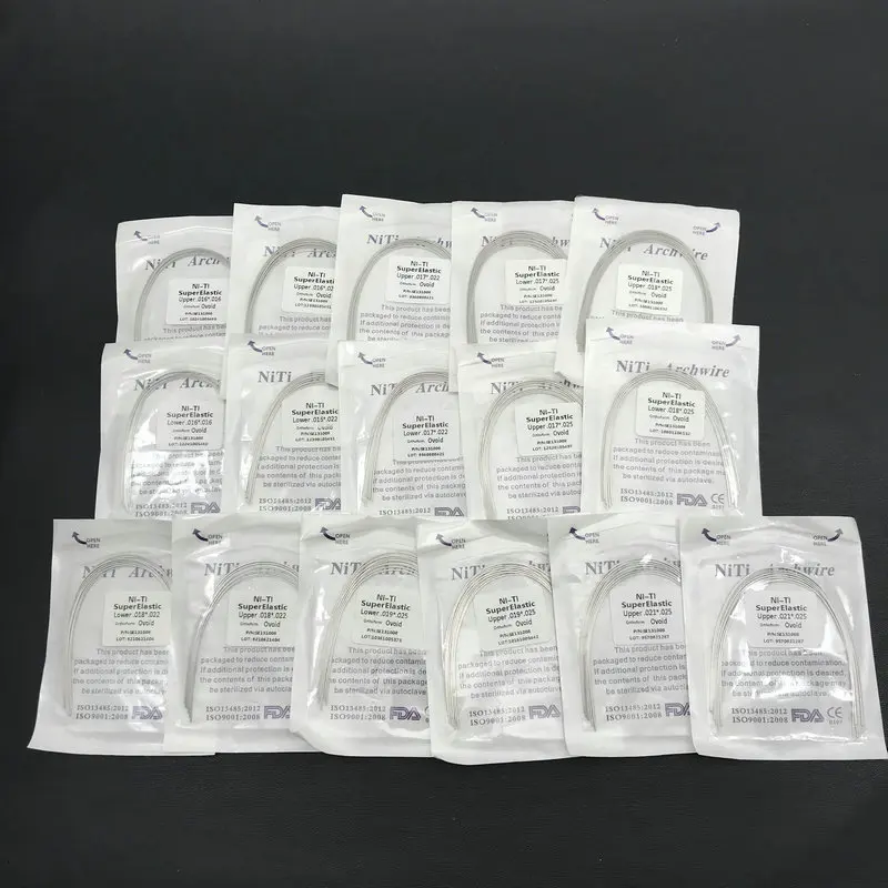 100pcs/10Pack Dental Orthodontic Arch Wires Super Elastic Niti Rectangular Ovoid Dental Orthordontic Product