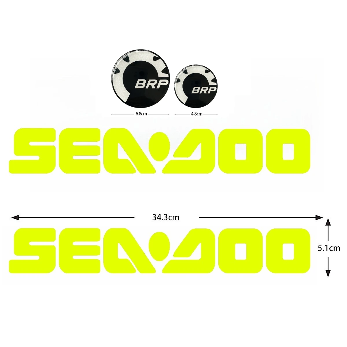 Jet-Ski-Aufkleber 68mm Epoxy-Emblem 48mm Abzeichen SEA-DOO Bootsaufkleber Vinyl-Dekal Zubehör RXP RXT GTI Spark GTX Für BRP SEADOO