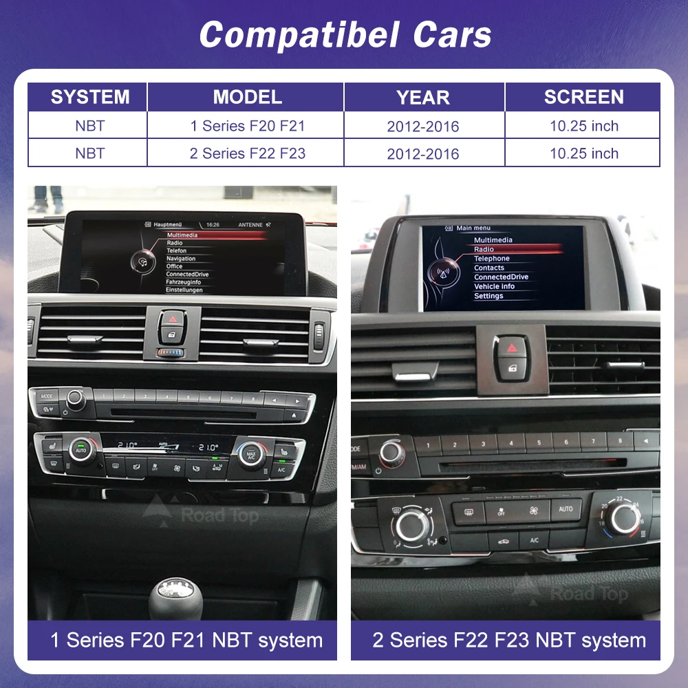 10.25 "12.3" اللاسلكية CarPlay أندرويد السيارات 1920*720 شاشة عرض الوسائط المتعددة لسيارات BMW Series 1 2 F20 F21 F22 F23 F45 F46 راديو