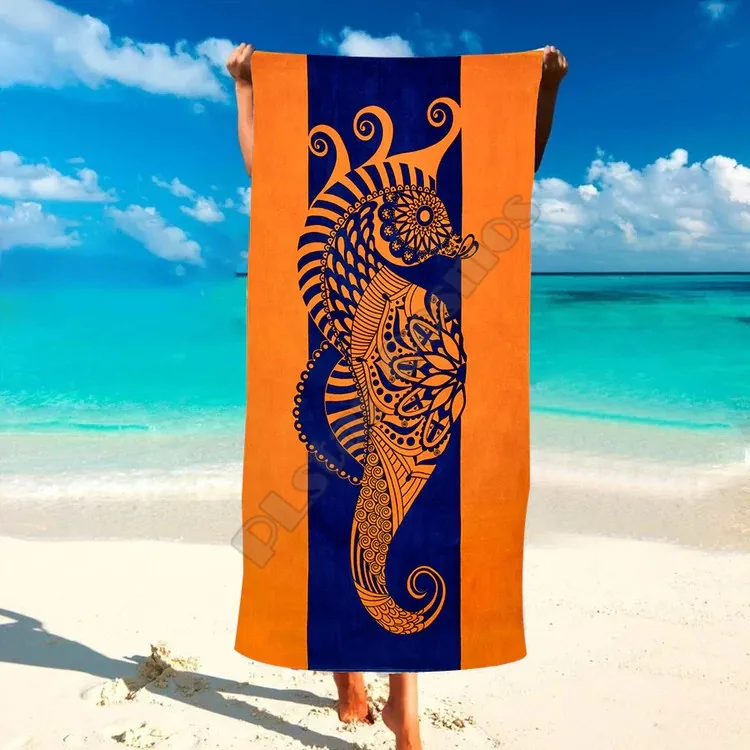 Turtle Beach Towel for Women Tropical Blue Colors with A Unique Design Towel for Kids&Adults 3D Printed Beach Towel