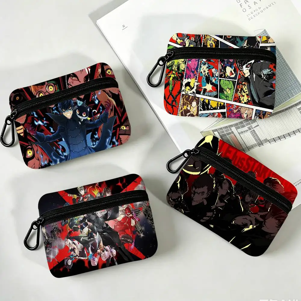 Game P-PersonaS Oxford Cloth Zipper Wallet Multifunctional Hanging Coin Bag For Credit Cards Keys Coins Earbuds