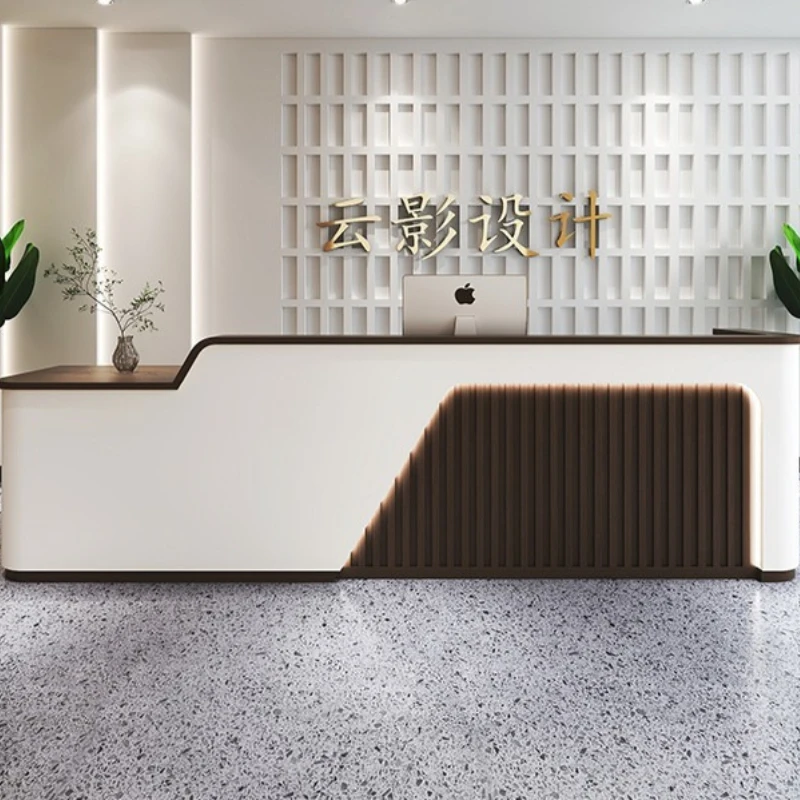 

Simple good-looking Reception Desks arc-shaped clothing Reception Desks store beauty salon Office Furniture receptie ZY40JDT