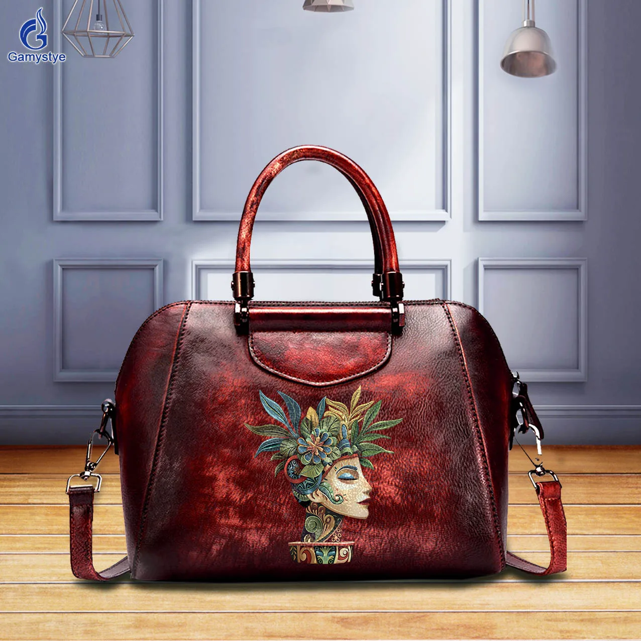 

Graffiti Artisc Printed Art Lady Bags Genuine Togo Leather High Quality Women'S Bags Promotion Luxury Women Bags Bolsos Mujer