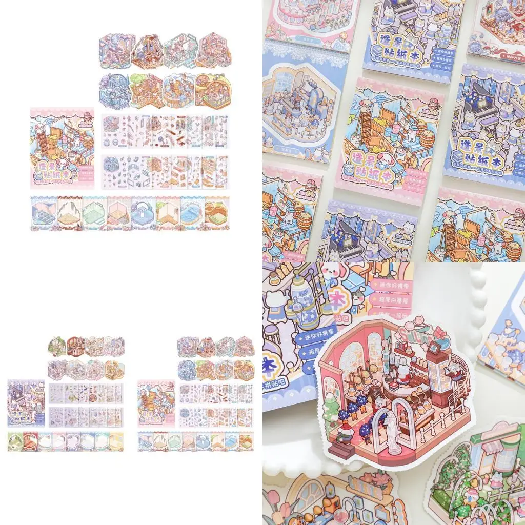 

Artistic Decorative Scrapbook Sticker for Adults Students, Journaling Sticker Book Aesthetic Sticker Scrapbook Sticker