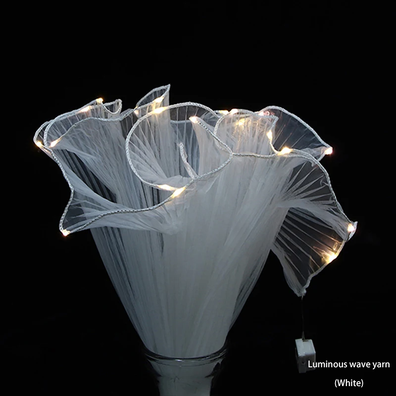 White Emit LightFloral Packaging For Bouquets Flower Wrapping Paper Wrinkled Gift Packaging