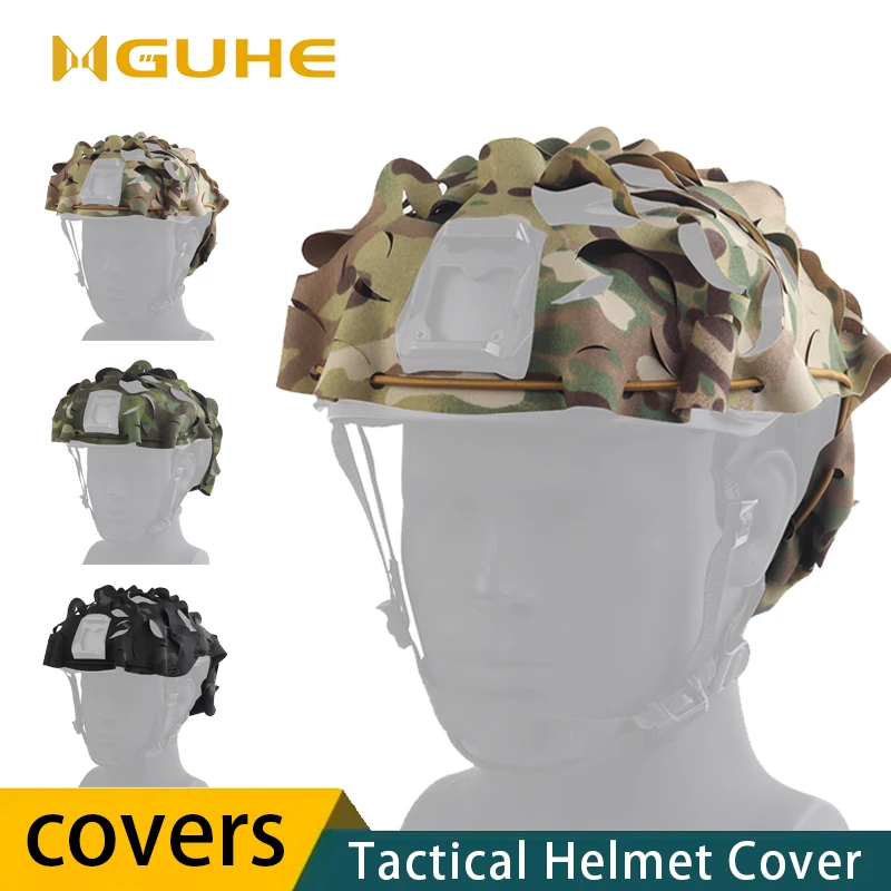 Tactical Helmet Cover, Camouflage Cloth Adjustable Helmet Cover For War Games, Hunting Decoration. Helmet Accessories