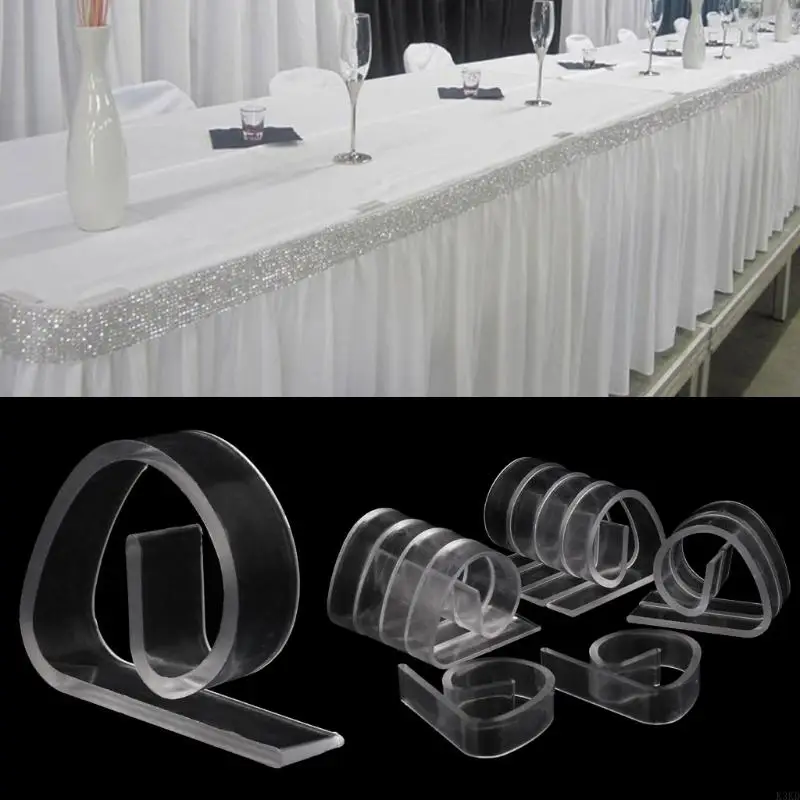 K3KD 12pcs Пластиковая прозрачная скатерть столовая крышка зажигания держатель зажимной вечеринка для пикника дома