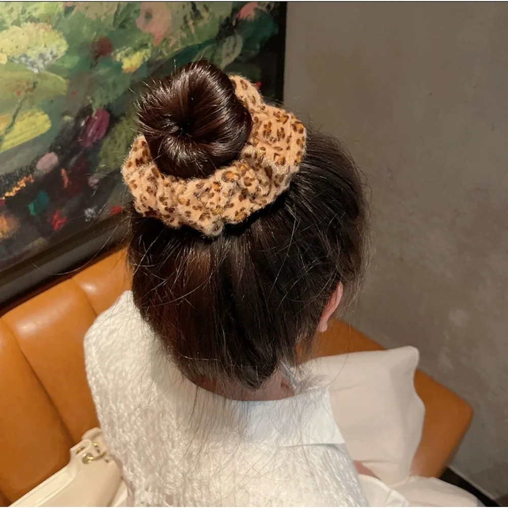 Herbst- und Winter-Retro-Haargummis mit weichem Tier- und Leopardenmuster, Pferdeschwanz-Ringe, elastische Haarbänder, Damen-Haaraccessoires – Detail 6
