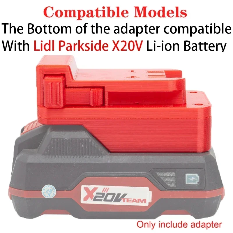 Imagem -02 - Adaptador para Milwaukee 18v Li-ion Ferramentas Conversor para Lidl Parkside X20v Li-ion Bateria Adaptador Acessórios da Ferramenta Elétrica