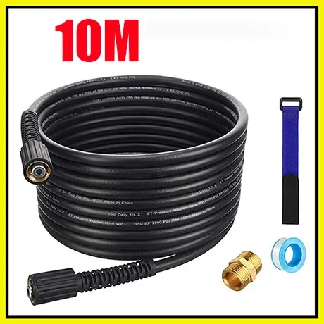 Tuyau De Nettoyeur Haute Pression 15m - Extension Jet Lavage 1/4 Pouce M22 15mm - Compatible Kärcher Et Autres