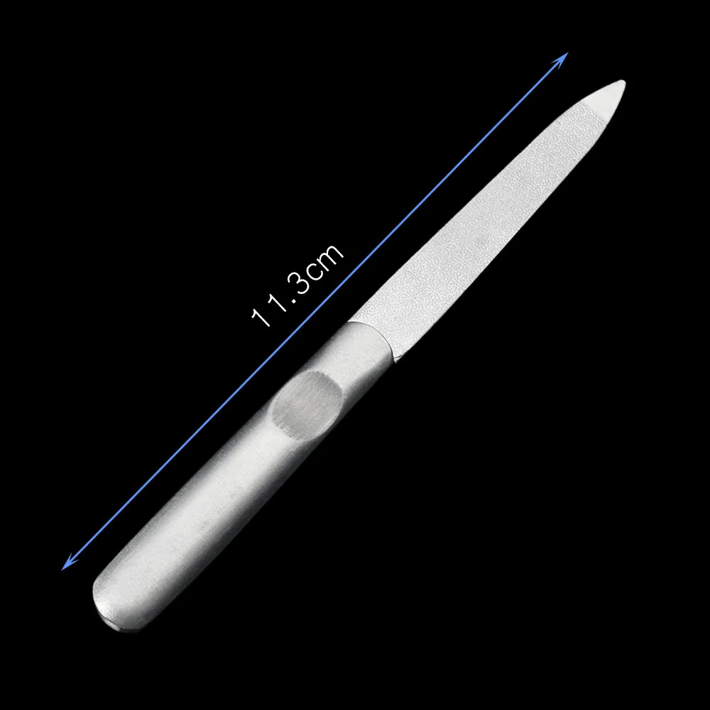 1pc Lime A Ongle Nail Filer lixa De Unha Double-sided Concave Convex Nail File Pilnik With Non-slip Handle Manicure Tool