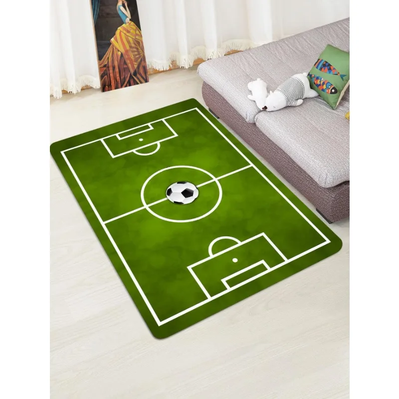 3D Soccer Football Field Carpet Rug for Bedroom Living Room Home Sofa Decoration,Children Play Game Large Decor Floor Mat Gift