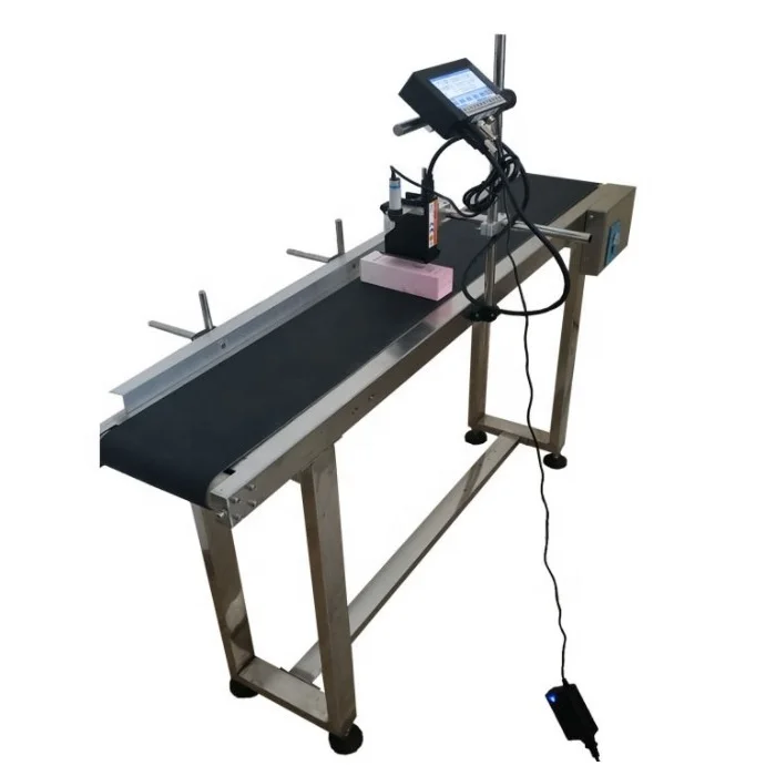 Automatic Inkjet Printing Machine with Conveyor for QR Code Serial Number Expiry Date
