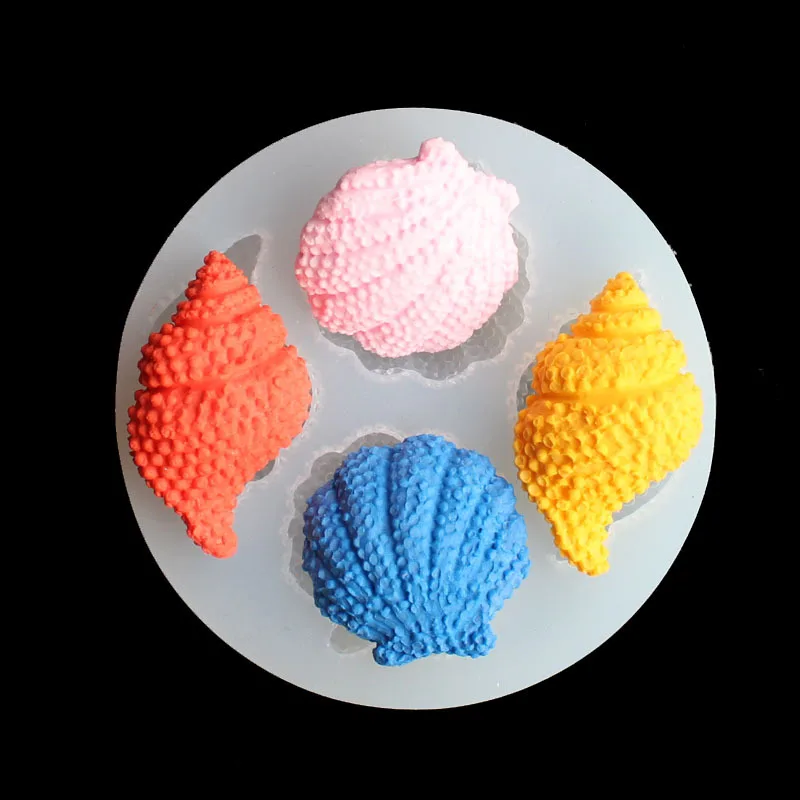 Colorful Irregular Shell Silicone Candle Mold Shell Mirror Epoxy Silicone Grinding Simulation Shell Crafts Decoration Aromathera