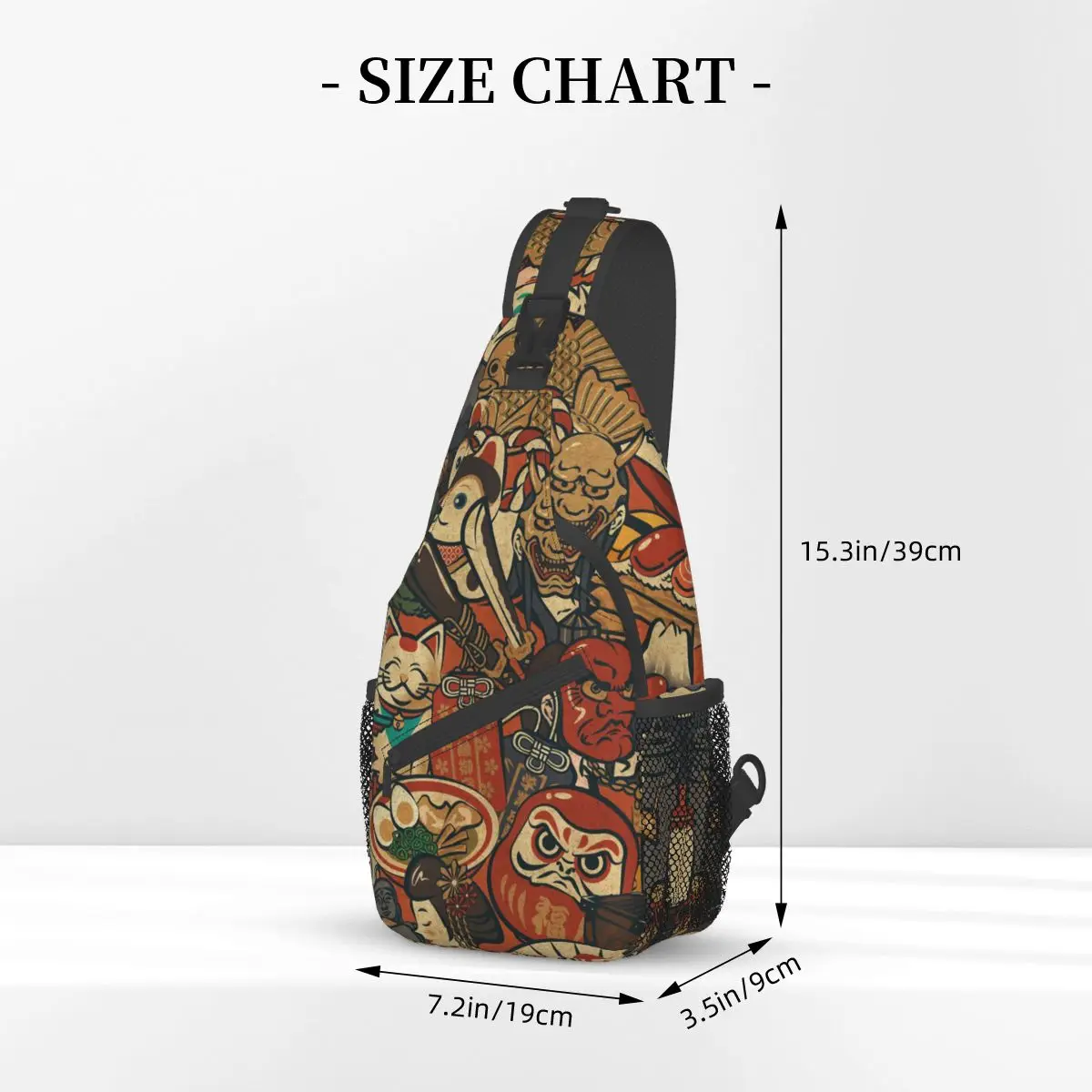 Japan Art Crossbody Chest Bags Japanese Style Pockets Travel Pack Messenger Sports Teens Shoulder Bag Unisex