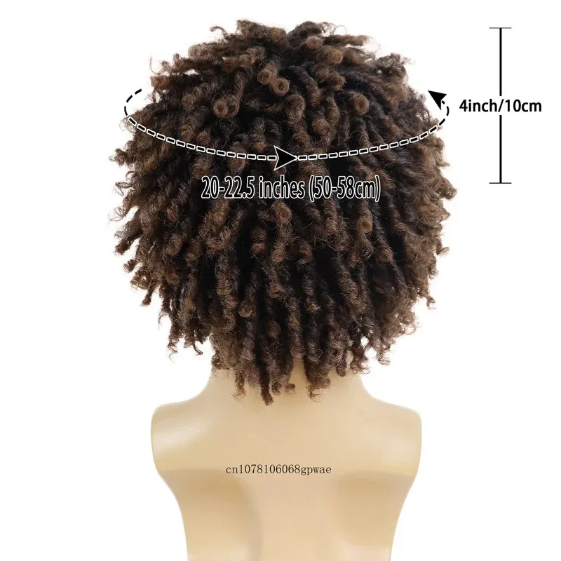 الفزع للرجال الاصطناعية أومبير براون مضفر مع الانفجارات تويست الشعر بارد المجدل شعر مستعار اليومية حزب مغني الراب زي استخدام يي؛ 4