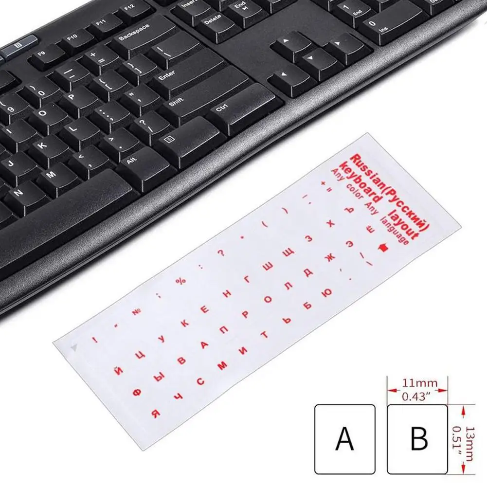 Russian Transparent Keyboard Stickers Language Alphabet Black White Label for Computer PC Dust Protection Label Laptop Accessory