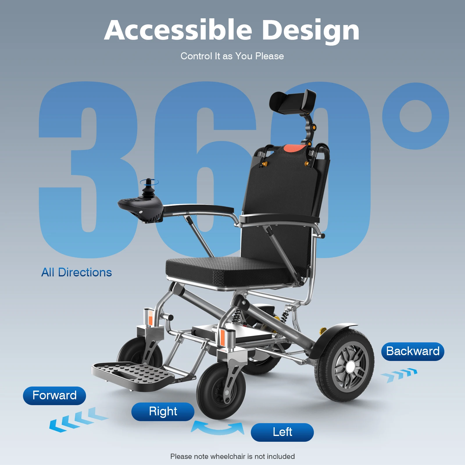 Black Electric Wheelchair Controller DC 24V Joystick Controller Waterproof 5 Gear Wheelchair Joystick Controller Repair Parts