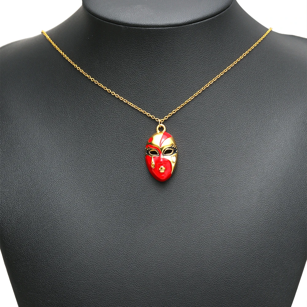 3 Stück kreative Emaille-Maskenanhänger aus Edelstahl mit Peking-Oper-Motiv für DIY-Schmuck, Halsketten, Anhänger, Armbänder, Ohrringe, Kunsthandwerk – Detail 3
