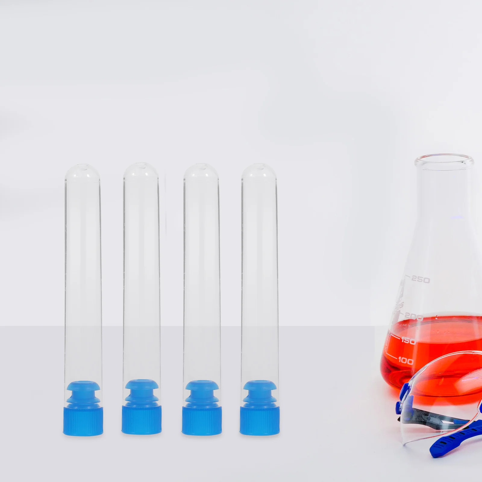 50pcs Plastic Test Tubes Clear Storage Containers For Sample Liquid Gel Portable Travel Use Chemistry Experiment Lab